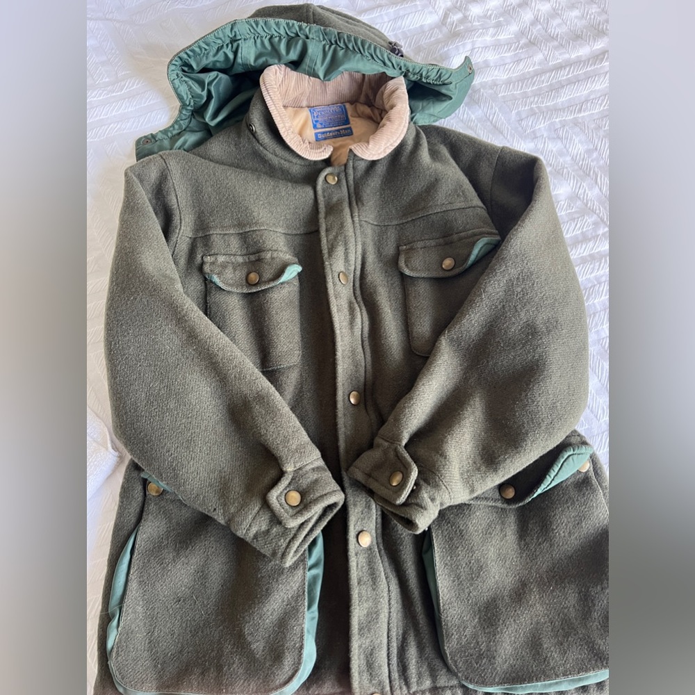 Vintage Pendleton Outdoorsman 100% Virgin Wool Insulated Hunting Jacket - Size L - Picture 4 of 7